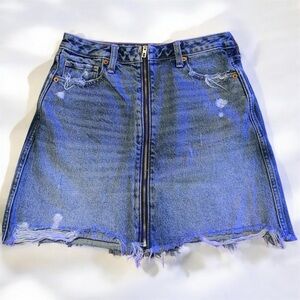 Abercrombie & Fitch Blue Distressed Mini Skirt
